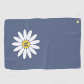 Gänseblümchen mit Anfangsbuchstabe Blau Golfhandtuch (Horizontal)