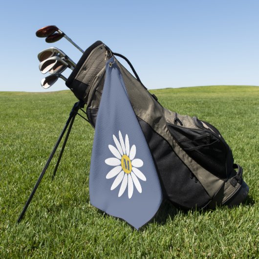 Gänseblümchen mit Anfangsbuchstabe Blau Golfhandtuch (Gras)