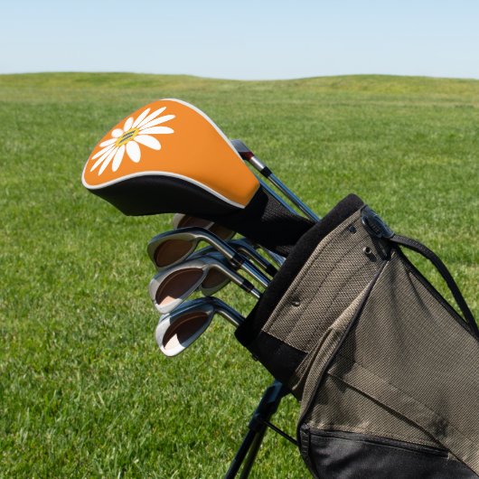 Gänseblümchen mit Anfangsbuchstabe Orange Golf Headcover (In SItu)