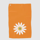 Gänseblümchen mit Anfangsbuchstabe Orange Golfhandtuch (Vorderseite)