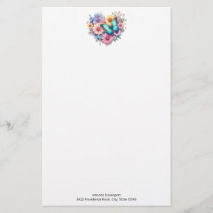 Gänseblümchen mit einem schönen Schmetterling Briefpapier