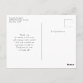 Gänseblümchen mit einem schönen Schmetterling Dank Postkarte (Rückseite)