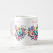 Gänseblümchen mit einem schönen Schmetterling Kaffeetasse (Vorderseite Links)