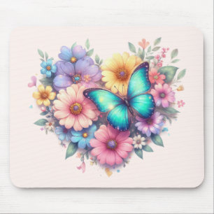 Gänseblümchen mit einem schönen Schmetterling Mousepad