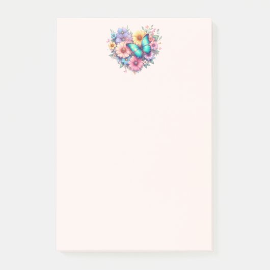 Gänseblümchen mit einem schönen Schmetterling Post-it Klebezettel (Vorderseite)