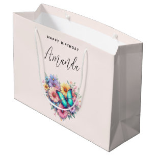 Gänseblümchen mit einem schönen Schmetterling zum Große Geschenktüte