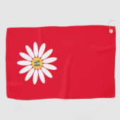 Gänseblümchen mit Initiale Golfhandtuch (Horizontal)