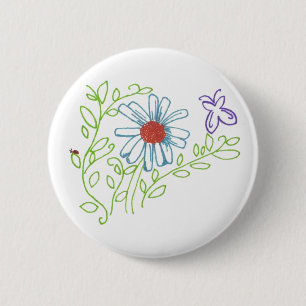 Gänseblümchen mit Marienkäfer Button