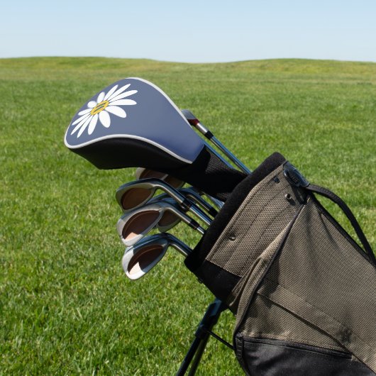 Gänseblümchen mit Monogramm Blau Golf Headcover (In SItu)