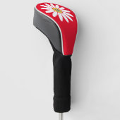 Gänseblümchen mit roter Initiale Golf Headcover (angewinkelt)