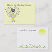 Gänseblümchen-Mittagessen-Kasten-Liebeanmerkung - Telefonnummerkarte (Vorne/Hinten)