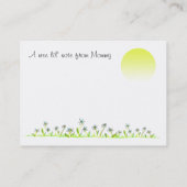 Gänseblümchen-Mittagessen-Kasten-Liebeanmerkung - Telefonnummerkarte (Rückseite)