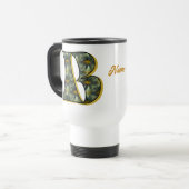 Gänseblümchen-Monogramm Anfangsbuchstabe B Persona Reisebecher (Vorderseite Links)