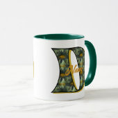Gänseblümchen-Monogramm Anfangsbuchstabe D Persona Tasse (VorderseiteRechts)