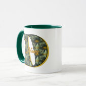 Gänseblümchen-Monogramm Anfangsbuchstabe D Persona Tasse (Vorderseite Links)