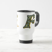 Gänseblümchen-Monogramm Anfangsbuchstabe F Persona Reisebecher (VorderseiteRechts)