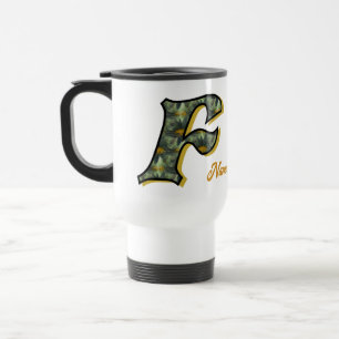 Gänseblümchen-Monogramm Anfangsbuchstabe F Persona Reisebecher
