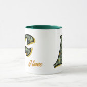 Gänseblümchen-Monogramm Anfangsbuchstabe F Persona Tasse (Zentrum)