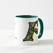 Gänseblümchen-Monogramm Anfangsbuchstabe F Persona Tasse (VorderseiteRechts)