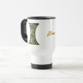 Gänseblümchen-Monogramm Anfangsbuchstabe I Persona Reisebecher (Vorderseite Links)