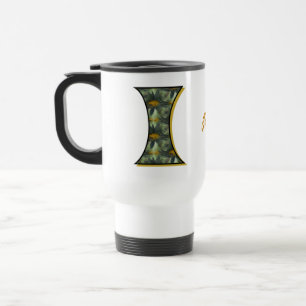 Gänseblümchen-Monogramm Anfangsbuchstabe I Persona Reisebecher