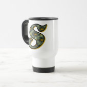 Gänseblümchen-Monogramm Anfangsbuchstabe S Reisebecher (Vorderseite Links)