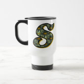 Gänseblümchen-Monogramm Anfangsbuchstabe S Reisebecher (Links)