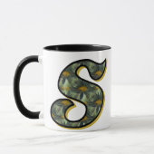 Gänseblümchen-Monogramm Anfangsbuchstabe S Tasse (Links)