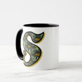 Gänseblümchen-Monogramm Anfangsbuchstabe S Tasse (Vorderseite Links)