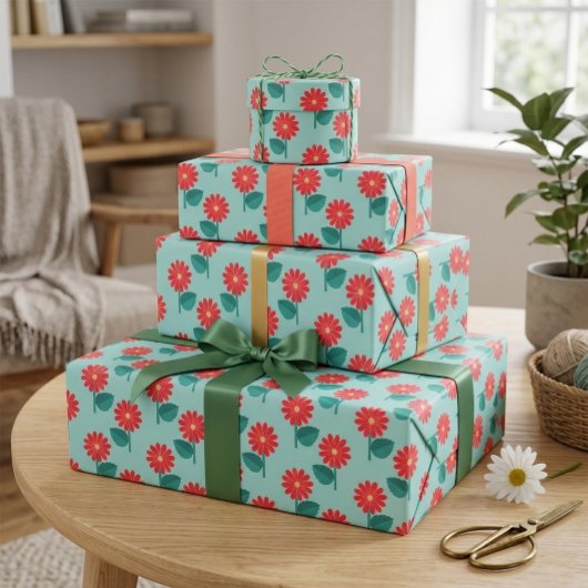 Gänseblümchen-Muster-Geschenkpapier Geschenkpapier