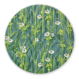 Gänseblümchen-Muster, grünes Muster, Keramikknauf