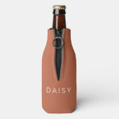 Gänseblümchen-Muster personalisierter Name Flaschenkühler (Flasche Rückseite)