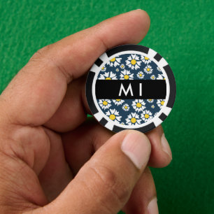 Gänseblümchen-Muster, Weiße Gänseblümchen, Ihr Nam Pokerchips