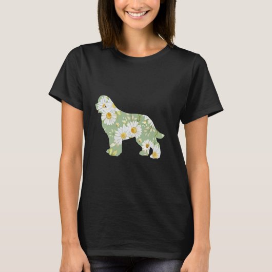 Gänseblümchen Newfoundländer Hundemutter, Newf flo T-Shirt (Vorderseite)