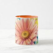 Gänseblümchen Orange Farbige Blumen Kunst Tasse (Zentrum)