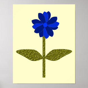 Gänseblümchen Ozean Blau Druck Poster