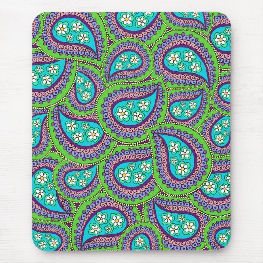 Gänseblümchen-Paisley-Mausunterlage Mousepad (Vorne)