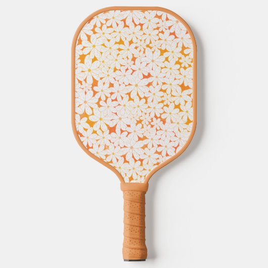 Gänseblümchen-Patch mit orangefarbenem Pickleball- Pickleball Schläger (Vorderseite)