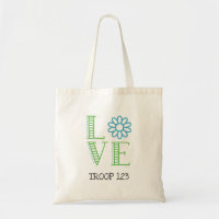 Gänseblümchen-Pfadfinder-Liebe-Truppe-Zahl-Tasche