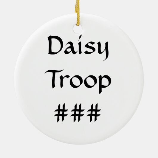 Gänseblümchen-Pfadfinder-Schlitten-Blondine Keramik Ornament (Hinten)