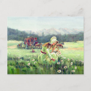 GÄNSEBLÜMCHEN PFÜCKEN von SHARON SHARPE Postkarte