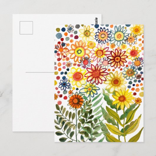 Gänseblümchen Postkarte (Vorne/Hinten)