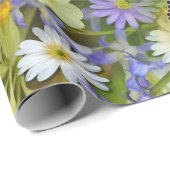 Gänseblümchen, Primel, Osterglocken Blumen Geschenkpapier (Rolleneckpunkt)