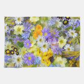 Gänseblümchen, Primel, Osterglocken Blumen Geschirrtuch (Horizontal)