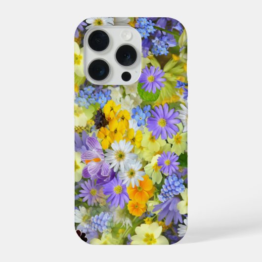 Gänseblümchen, Primel, Osterglocken Blumen iPhone Hülle (Rückseite)