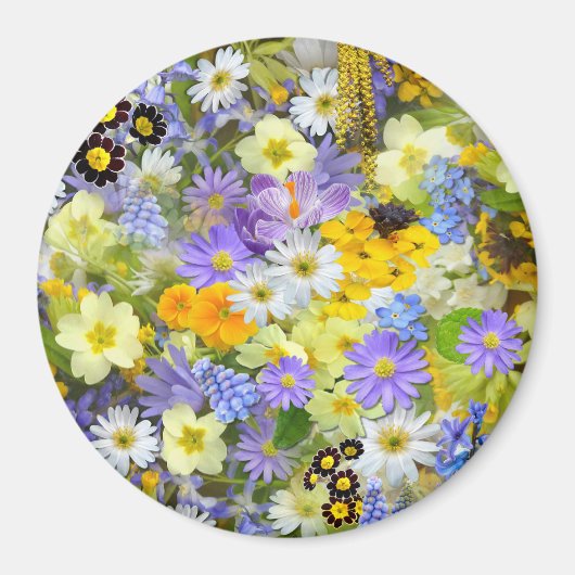 Gänseblümchen, Primel, Osterglocken Blumen Magnet (Vorne)