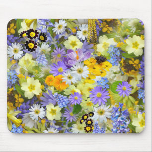 Gänseblümchen, Primel, Osterglocken Blumen Mousepad