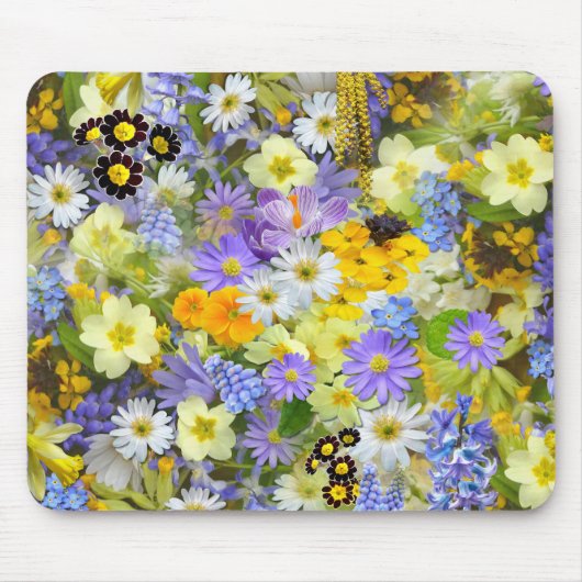 Gänseblümchen, Primel, Osterglocken Blumen Mousepad (Vorne)