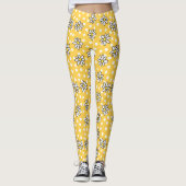 Gänseblümchen-Punkt-Leggings mit gelbem Leggings (Vorderseite)