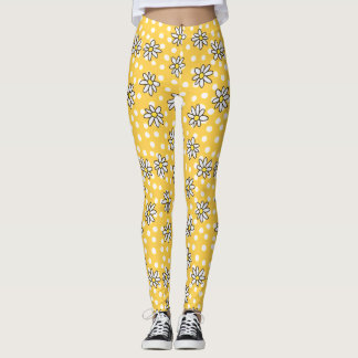 Gänseblümchen-Punkt-Leggings mit gelbem Leggings